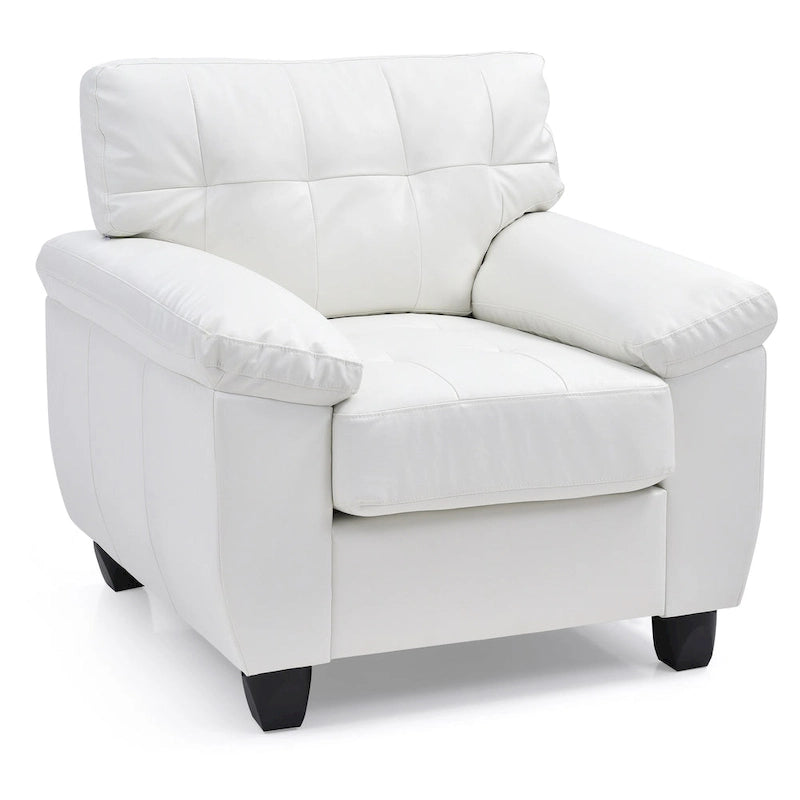Faux Leather Tufted Accent Chair
