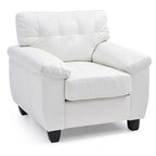 Faux Leather Tufted Accent Chair