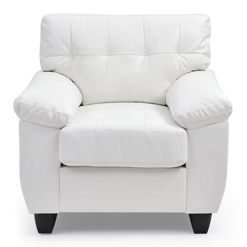 Faux Leather Tufted Accent Chair