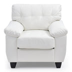 Faux Leather Tufted Accent Chair