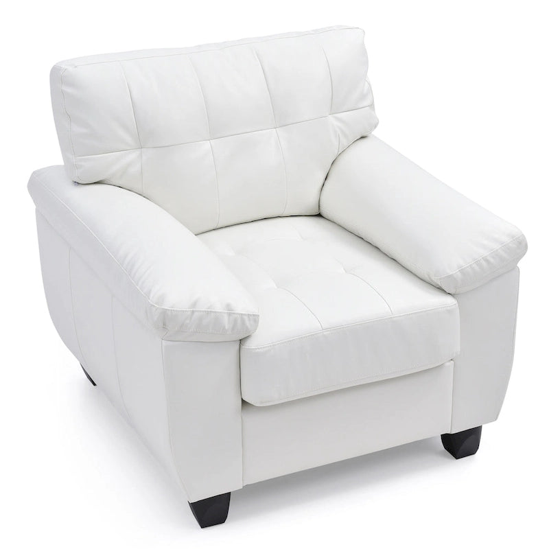 Faux Leather Tufted Accent Chair