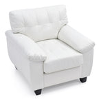 Faux Leather Tufted Accent Chair