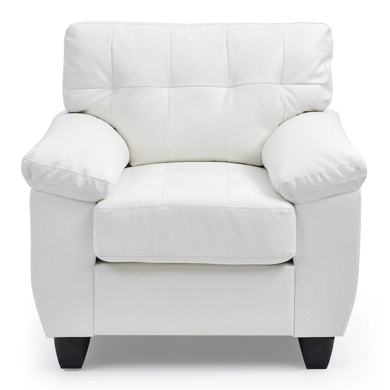 Faux Leather Tufted Accent Chair