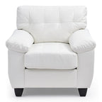 Faux Leather Tufted Accent Chair