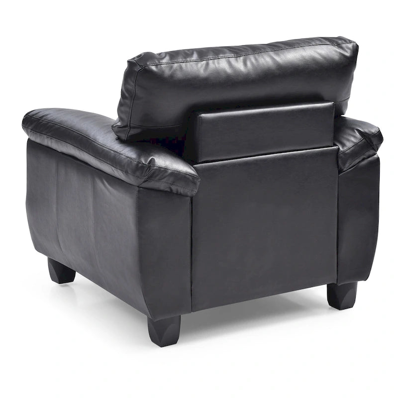 Faux Leather Tufted Accent Chair
