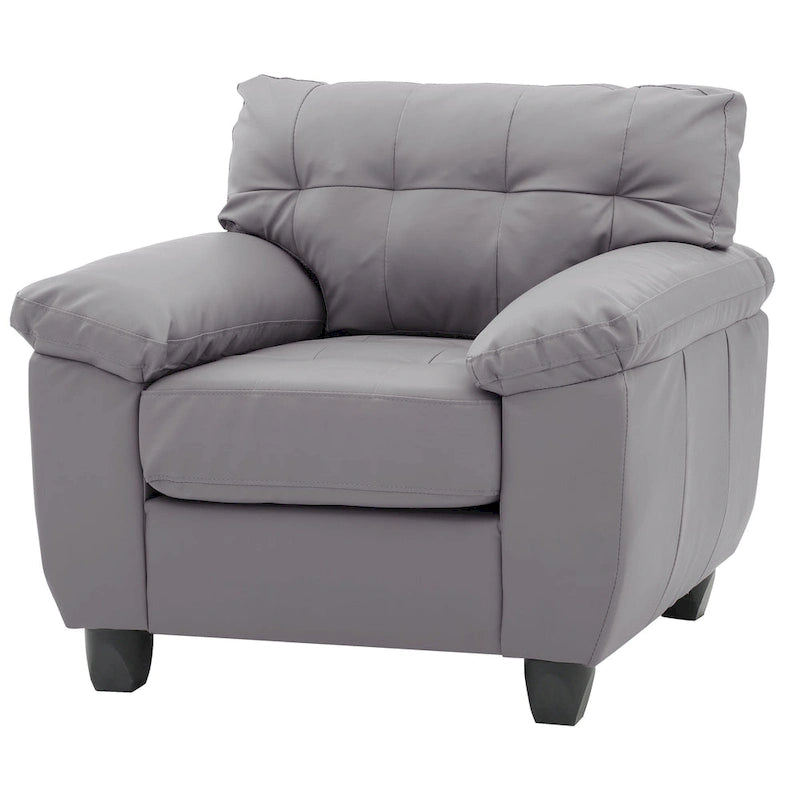 Faux Leather Tufted Accent Chair