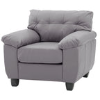 Faux Leather Tufted Accent Chair