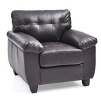 Faux Leather Tufted Accent Chair