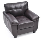 Faux Leather Tufted Accent Chair