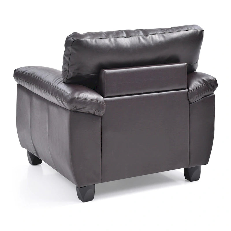 Faux Leather Tufted Accent Chair