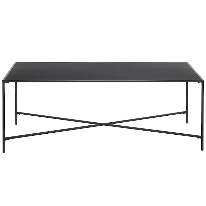 Glass Top Coffee Table with Steel Frame