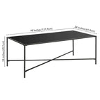 Glass Top Coffee Table with Steel Frame