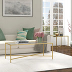 Glass Top Coffee Table with Steel Frame