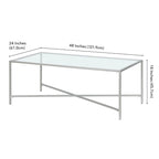 Glass Top Coffee Table with Steel Frame