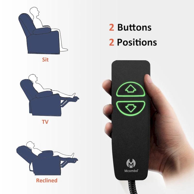 Electric Power Recliner Chair with Heat and Massage, Fabric 6079/PR670