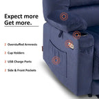 Electric Power Recliner Chair with Heat and Massage, Fabric 6079/PR670