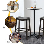 Set of 2 Saddle Bar Stools Bar Height Kitchen Chairs w/ Rubber
