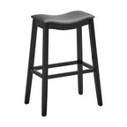 Set of 2 Saddle Bar Stools Bar Height Kitchen Chairs w/ Rubber