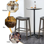Set of 2 Saddle Bar Stools Bar Height Kitchen Chairs w/ Rubber