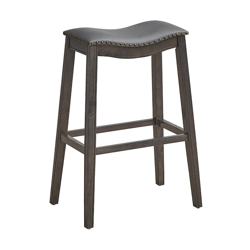 Set of 2 Saddle Bar Stools Bar Height Kitchen Chairs w/ Rubber