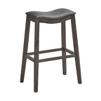 Set of 2 Saddle Bar Stools Bar Height Kitchen Chairs w/ Rubber