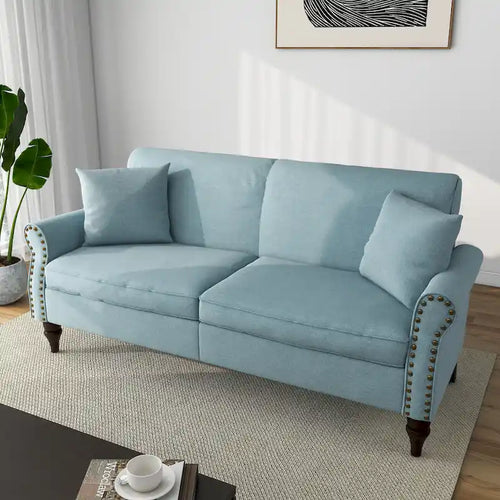 73  Sofa with Nailhead Trim Rolled Arms