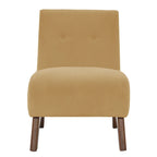 Corduroy Aremless Accent Chair with Solid Wood Legs & Padded Seat