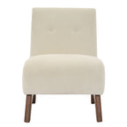 Corduroy Aremless Accent Chair with Solid Wood Legs & Padded Seat