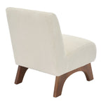 Corduroy Aremless Accent Chair with Solid Wood Legs & Padded Seat