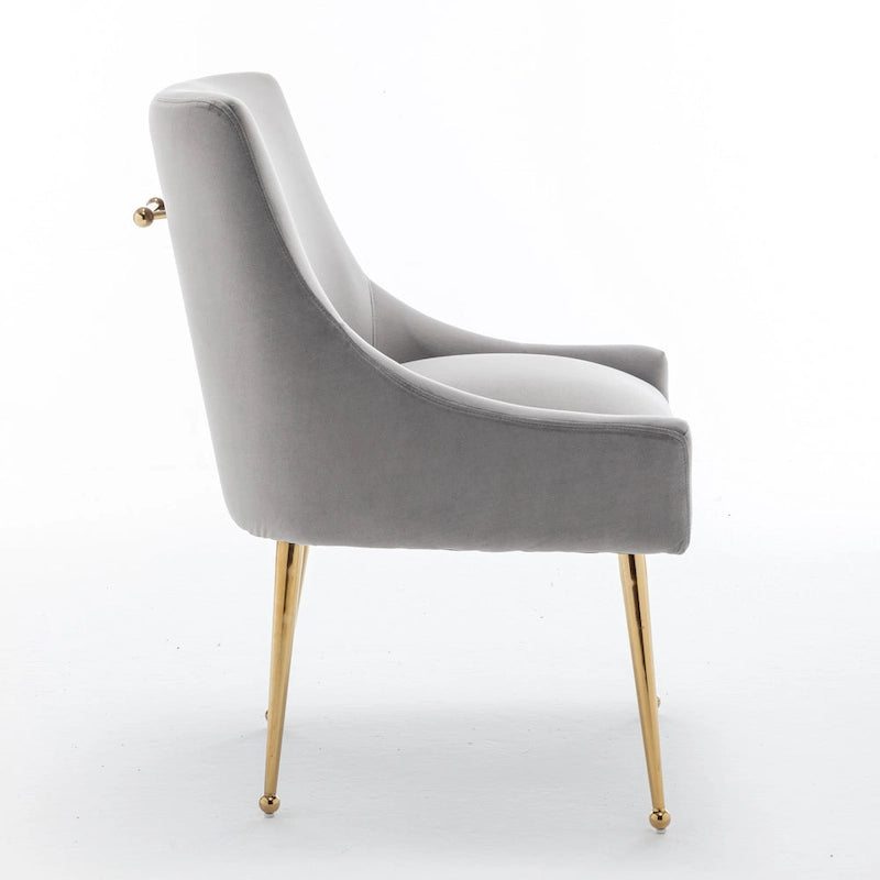 Velvet Upholstered Dining Chair Set of 4, Modern Glam Armless Side Chair