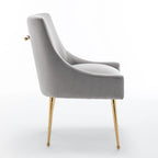 Velvet Upholstered Dining Chair Set of 4, Modern Glam Armless Side Chair