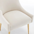 Velvet Upholstered Dining Chair Set of 4, Modern Glam Armless Side Chair