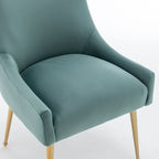 Velvet Upholstered Dining Chair Set of 4, Modern Glam Armless Side Chair