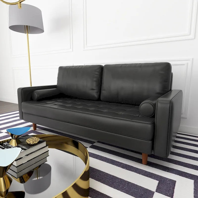 70  Faux Leather Sofa