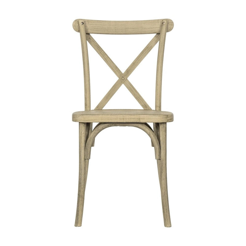 Indoor/Outdoor Commercial Grade Wood Look Resin Cross Back Chair - 19.25 W x 19.75 D x 35.25 H