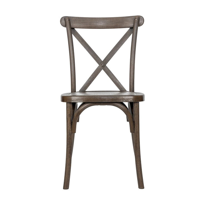 Indoor/Outdoor Commercial Grade Wood Look Resin Cross Back Chair - 19.25 W x 19.75 D x 35.25 H