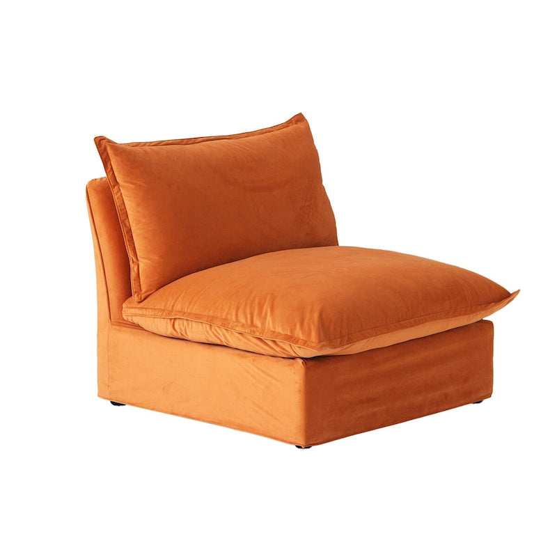 Modular Sectional Sofa Couch, Velvet 3 or 4 Seater Sofa, Minimalist Style Comfy Sofa Couch for Living Room Apartment